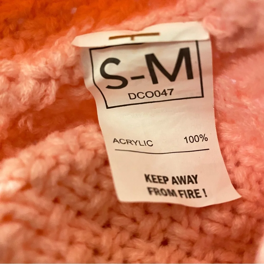 Pink Cable Knit Turtleneck Dog Sweater Cozy Pet Sweater